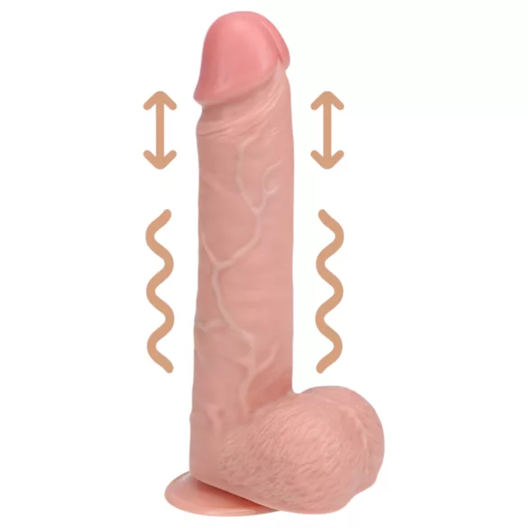 RealRock - dildo med sugkopp och vibrator - naturfärg (20,5 cm)