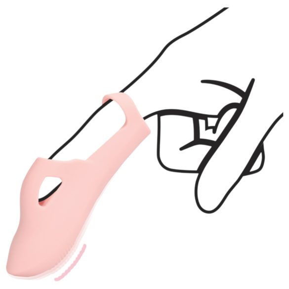 Loveline - ribbad fingervibrator (rosa)