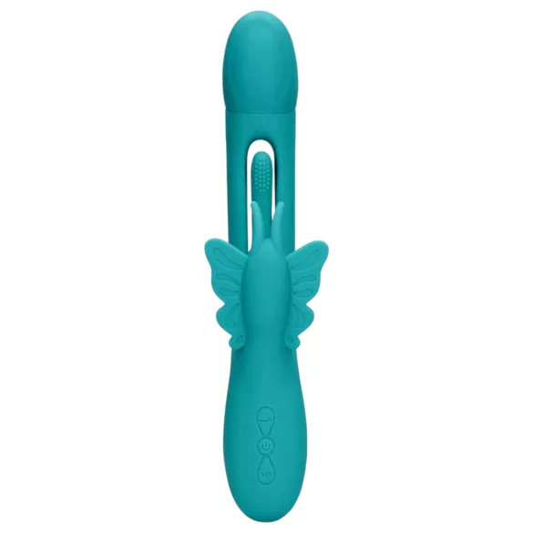 Loveline - vibrator med fjäril och tungfunktion - turkos