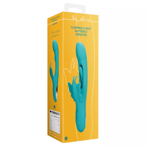 Loveline - vibrator med fjäril och tungfunktion - turkos