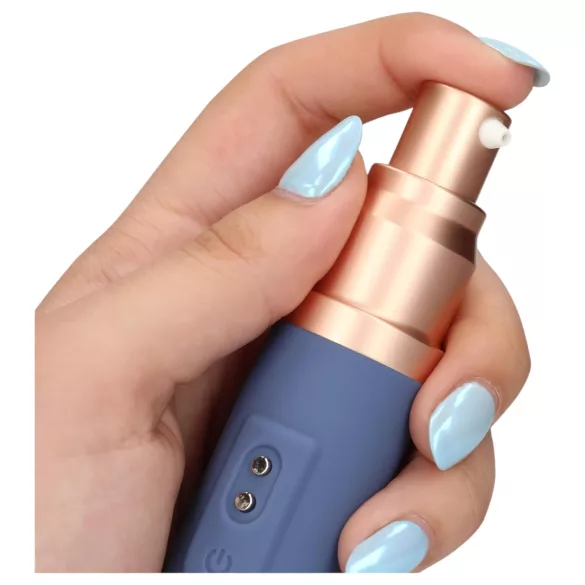 Loveline Travel - vibrator uppladdningsbar med glidmedelsbehållare - blå