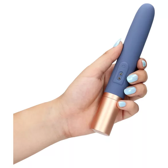 Loveline Travel - vibrator uppladdningsbar med glidmedelsbehållare - blå