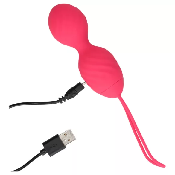 Loveline - vibrerande geishakulor - räfflad - rosa