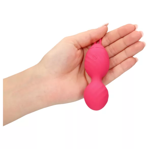 Loveline - vibrerande geishakulor - räfflad - rosa
