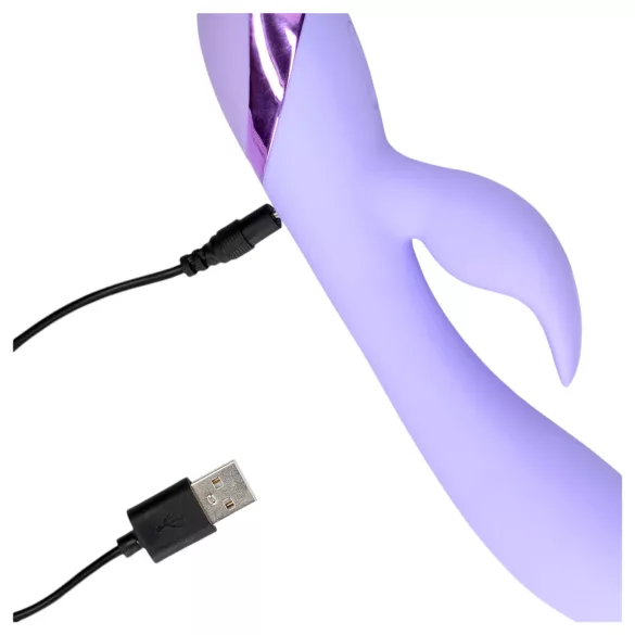 Loveline - rabbit vibrator med klitorisstimulator - uppladdningsbar - lila