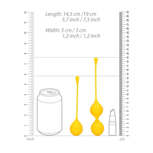 Loveline - silikon geishakulor set - 2 delar (gul)