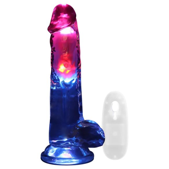REALROCK - dildo med pung - vibrator glödande - 20 cm