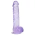 RealRock - naturtrogen dildo med pung (lila) - 12,7 cm