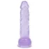 RealRock - naturtrogen dildo med pung (lila) - 12,7 cm