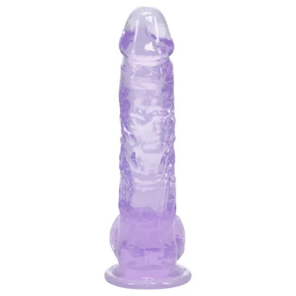 RealRock - naturtrogen dildo med pung (lila) - 12,7 cm