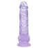 RealRock - naturtrogen dildo med pung (lila) - 12,7 cm