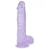 RealRock - naturtrogen dildo med pung (lila) - 12,7 cm