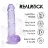 RealRock - naturtrogen dildo med pung (lila) - 12,7 cm