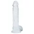 RealRock - verklighetstroget dildo med pung (genomskinlig) - 12,7 cm
