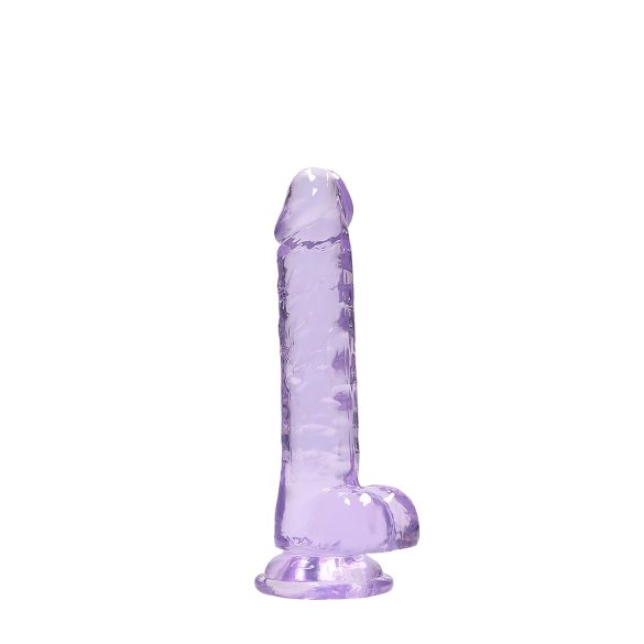 RealRock - realistisk dildo - genomskinlig lila - 17 cm