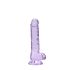 RealRock - realistisk dildo - genomskinlig lila - 17 cm