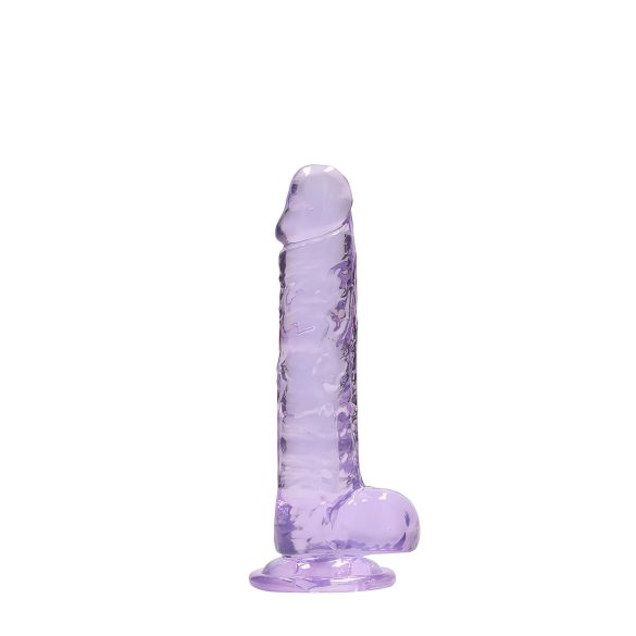 RealRock - realistisk dildo - genomskinlig lila - 17 cm