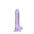 RealRock - realistisk dildo - genomskinlig lila - 17 cm