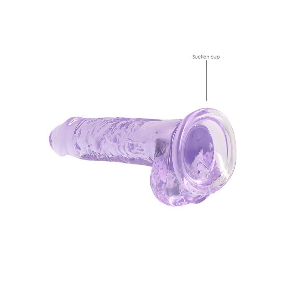 RealRock - realistisk dildo - genomskinlig lila - 17 cm