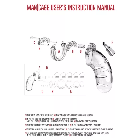ManCage - Modell 13 penisburs (transparent) - 6,5 cm