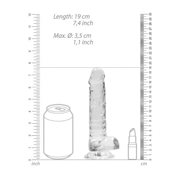 RealRock - realistisk dildo - genomskinlig - 17cm