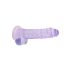 RealRock - realistisk dildo - genomskinlig lila - 19cm
