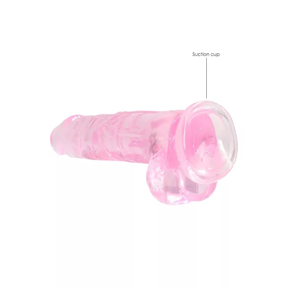 RealRock - realistisk dildo - transparent rosa - 19 cm