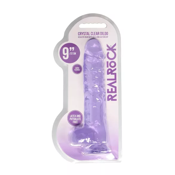 RealRock - realistisk dildo - genomskinlig lila - 22cm