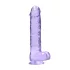 RealRock - realistisk dildo - genomskinlig lila - 22cm