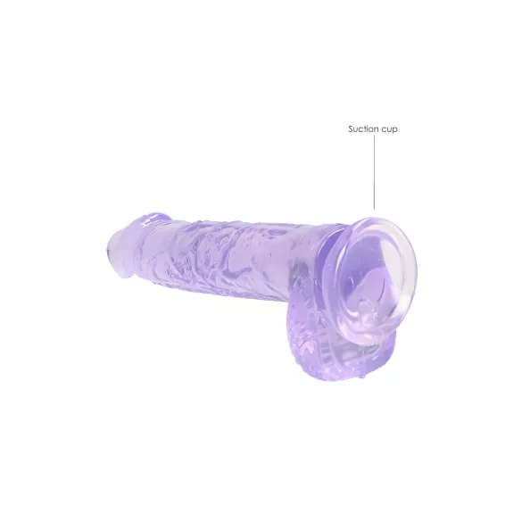 RealRock - dildo realistisk - transparent lila - 15 cm