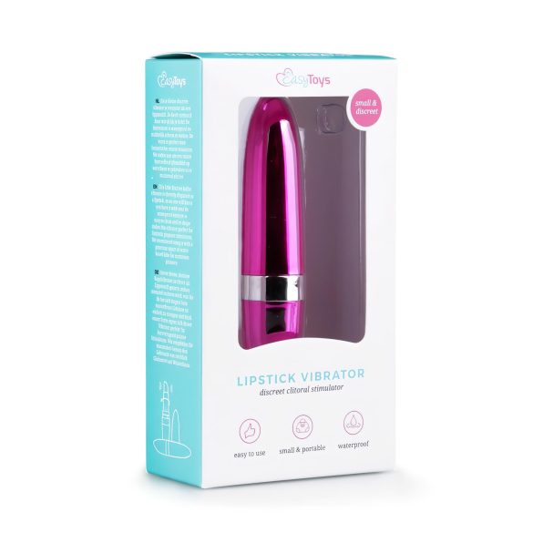 Easytoys - minivibrator i läppstiftsform - vattentät - rosa