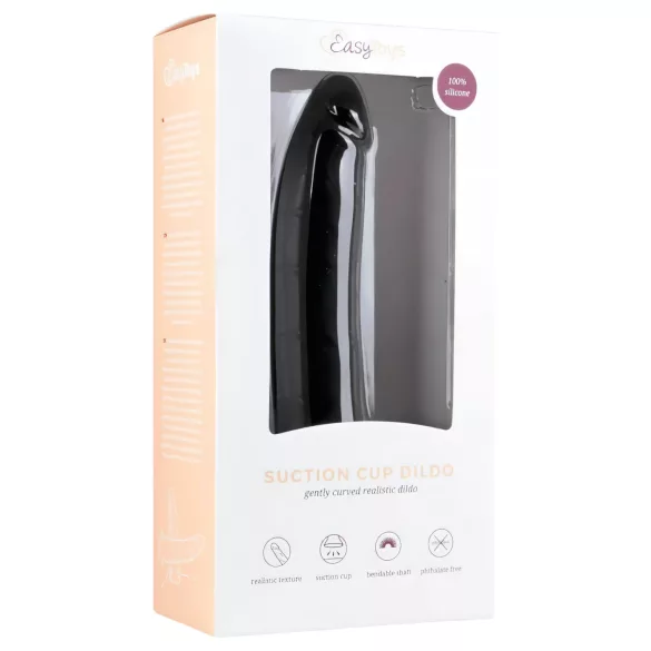 Easytoys - dildo med sugkopp - silikon - svart - 21cm