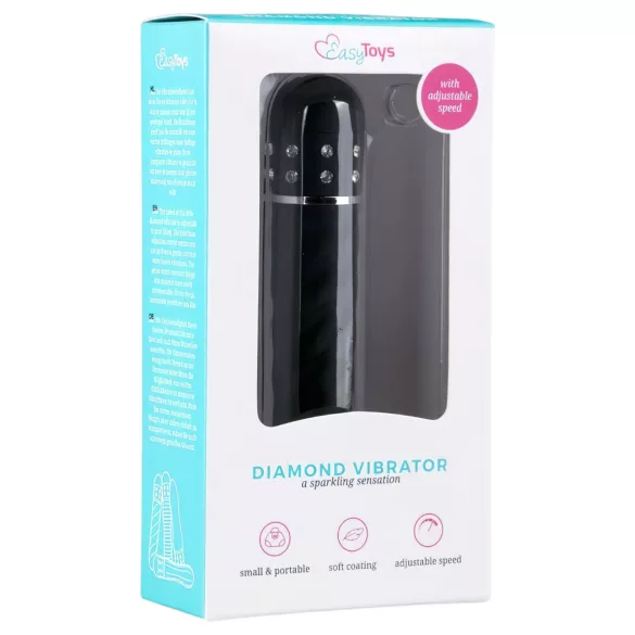 Easytoys Diamond Twirled - vibratorstav med spiral - svart