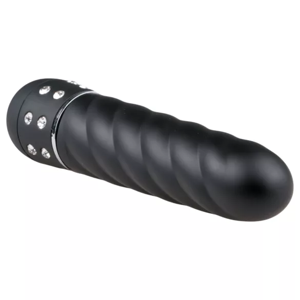 Easytoys Diamond Twirled - vibratorstav med spiral - svart