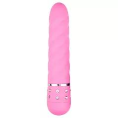 Easytoys Diamond - vibratorstav med spiralstruktur - rosa