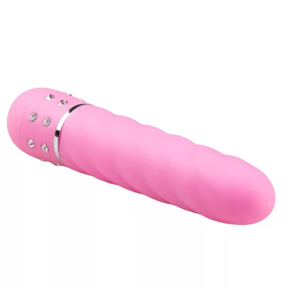 Easytoys Diamond - vibratorstav med spiralstruktur - rosa