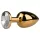 Easytoys Metal No.1 - analplugg i guld med vit sten, konformad (2,5 cm)