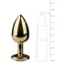 Easytoys Metal No.1 - analplugg i guld med vit sten, konformad (2,5 cm)