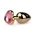 Easytoys - analplugg metall - guld-rosa 2,5 cm
