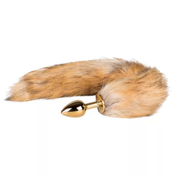 Easytoys Fox NO1 - metall analplugg med rävsvans - guld/röd