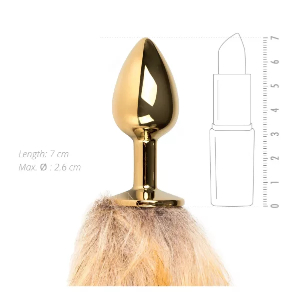 Easytoys Fox NO1 - metall analplugg med rävsvans - guld/röd