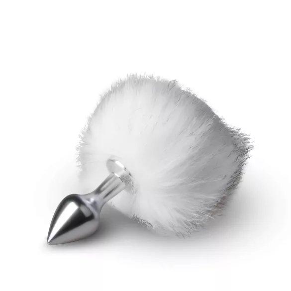 Easytoys Bunny NO1 - analplugg med kaninsvans - metall silver/vit