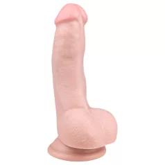 Easytoys - dildo med sugkopp och kulor - 15 cm - hudfärgad