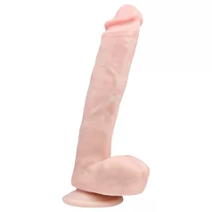   Easytoys - dildo med sugkopp och pung - stora 26,5cm - hudfärgad