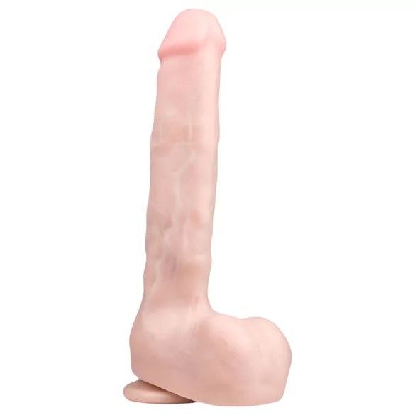 Easytoys - dildo med sugkopp och pung - stor 29,5 cm - natur