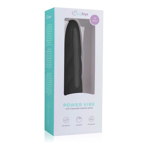 Easytoys - vibratorstav - spiralstruktur - silikon svart