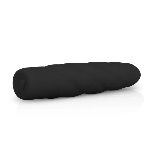 Easytoys - vibratorstav - spiralstruktur - silikon svart