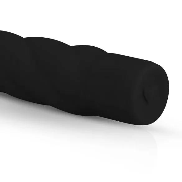 Easytoys - vibratorstav - spiralstruktur - silikon svart