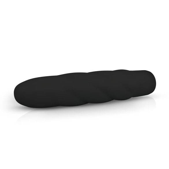 Easytoys - vibratorstav - spiralstruktur - silikon svart