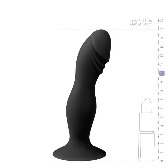 Easytoys - dildo med ollon och sugkopp - svart